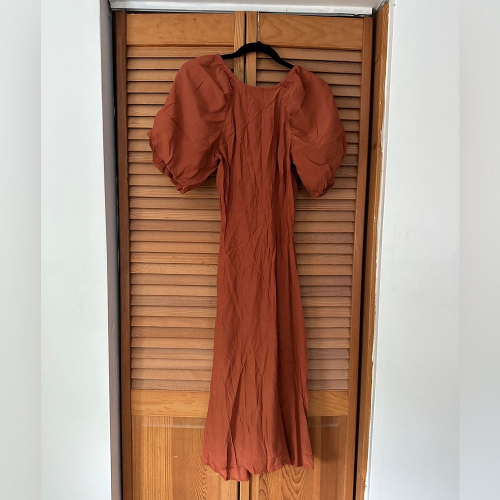 Burnt orange flowy dress